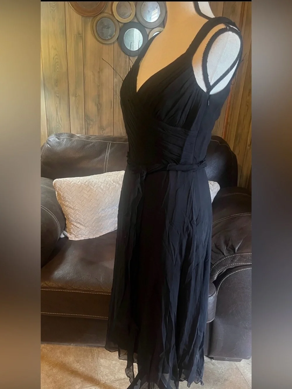 Donna Morgan Black Silk Dress Handkerchief  Dark Fairy Whimsigoth Fairygoth